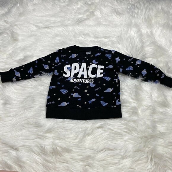 H&M Sweatshirt Space Adventures Boys Toddler Size 2-3 Years Long Sleeve Stars - Picture 1 of 7